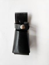 Vintage Mace Holder Gould & Goodrich Leather Silver Snap Open Top Black