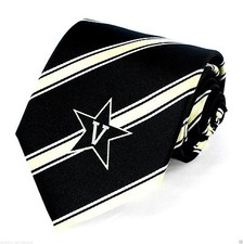 Vanderbilt Commodores Men's Necktie College University Striped Black Neck Tie