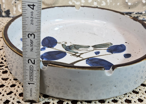Vintage Tonala Ashtray Trinket Dish Stoneware Bird 8" - Picture 6 of 8