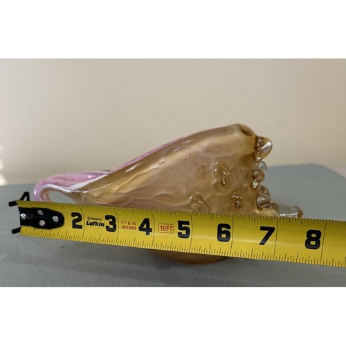 Murano style BEAUTIFYL HAND BLOWN GLASS CONCH SHELL PINK - Picture 9 of 11