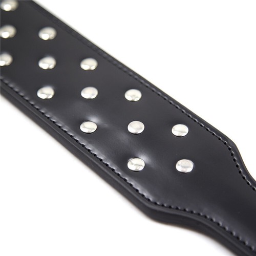 Rivet Paddle Equitazione Crop Horse Frusta Flogger Sculacciata Ecopelle Nero Ruolo - Foto 6 di 11