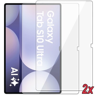 2x 9H Schutzglas für Samsung Galaxy Tab S10 Ultra 2024/ S9 Ultra 14.6 Full-Cover