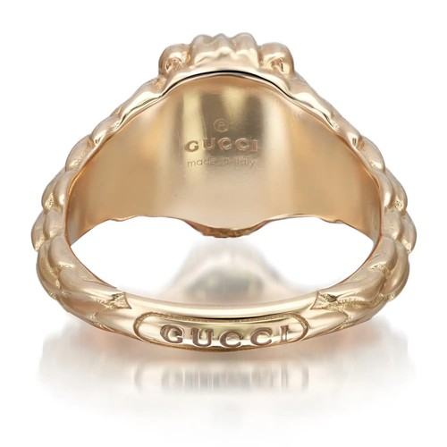 Gucci Löwenkopf Diamant Feueropal Ring 18K Gelbgold Größe 7 - Bild 4 von 5