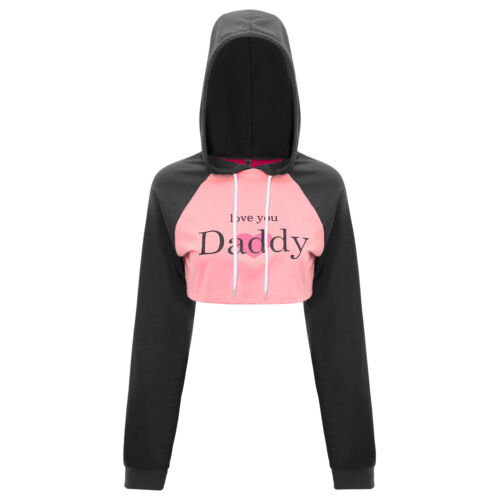 Damen Hoodie Tanz Sweatshirt Kurz Oberteil Casual Pullover Langärmelig Tops Bar - 第 26/35 張圖片