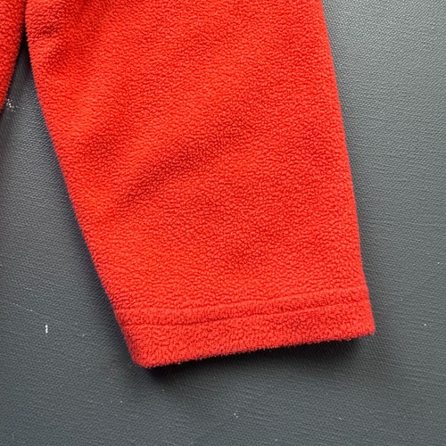 Eddie Bauer Boys M Red Fleece Pullover 1/4 Zip Outdoor Hiking Jacket Pocket - Picture 3 of 11