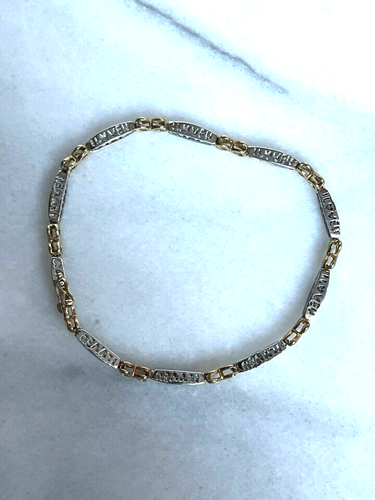 MULTI-TONE GOLD AND DIAMOD ''I LOVE YOU'' BRACELET - Picture 6 of 16