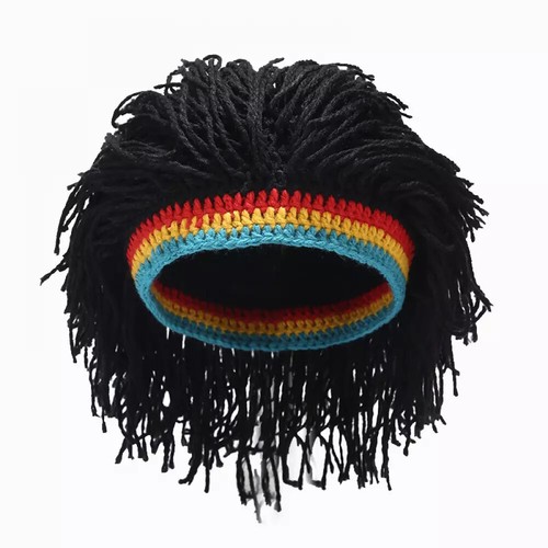 Men Jamaica Rasta Wig Beanie Hat Handmade Cap Reggae Hats Dreadlocks Beret New - Picture 7 of 23