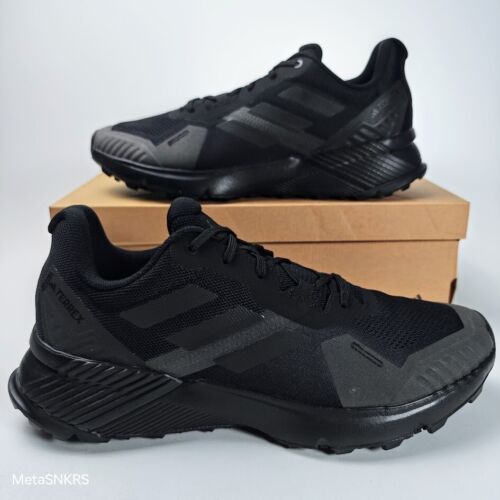 US 12.5 Adidas Men's Black Gray Mesh Trail Runner Terrex Soulstride -IE7637 NIB - Picture 4 of 21