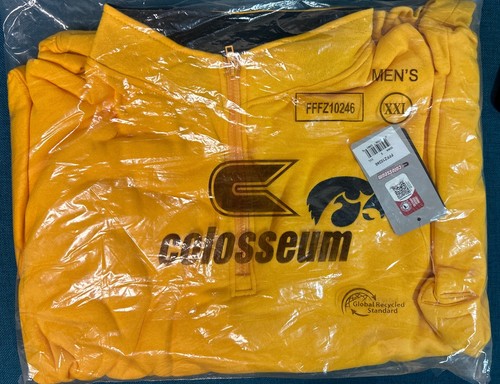 Men's Colosseum Gold Iowa Hawkeyes Tortugas Logo Quarter-Zip Jacket Size XXL New - Picture 4 of 4