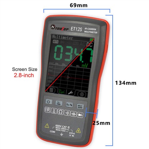 2 in 1 Wärmebildkamera Multimeter 2,8'' Touchscreen IR Wärmebildkamera Multimeter - Bild 14 von 18