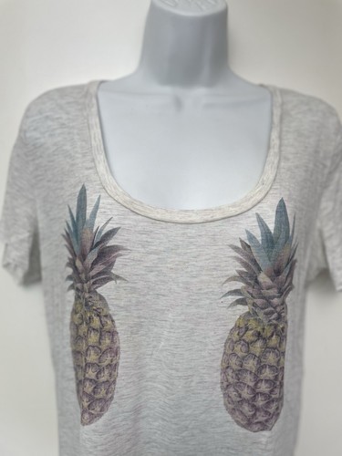 T-shirt donna rosa VS Victoria's Secret super morbida panna grigio ananas M B16 - Foto 4 di 7