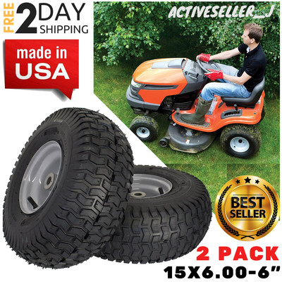 15x6.00-6/" Front Tire Assembly Replacement For Craftsman Riding Mowers Pack of 2