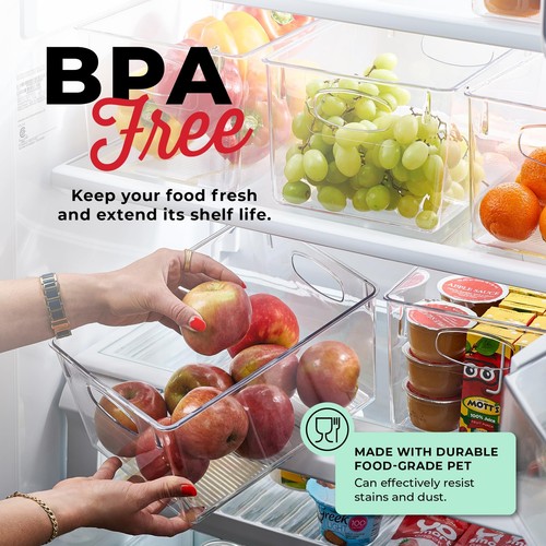 Clear Refrigerator Organizer Bins Plastic Fridge Organizers Storage Containers F - Picture 7 of 8