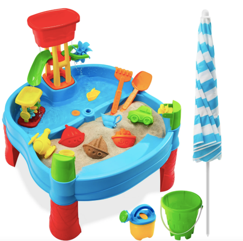 Best Choice Products Kids Sand & Water Outdoor Activity Table, 2-in-1 Play Set w