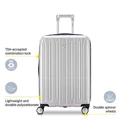 DELSEY Paris Titanium Hardside Expandable Luggage with Spinner Wheels Silver C - Picture 2 of 9