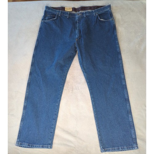 Wrangler Jeans Mens 44x30 Blue Comfort Straight Regular Fit Flex Waistband NEW - Picture 2 of 14