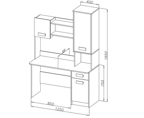 Jugendzimmer mit Eckschrank komplett GRANT 28 , Kinderzimmer - Bild 4 von 6