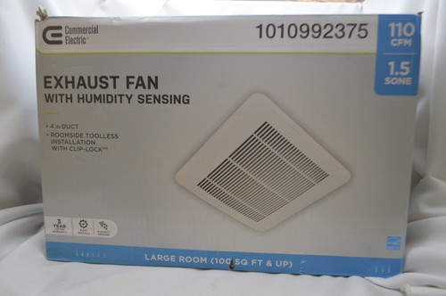 Commercial Electric 110 CFM 1.5 Sone Bathroom Exhaust Fan with Humidity Sensing
