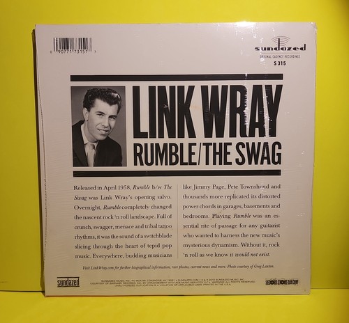 Link Wray & His Ray Men - 7" Colored Rumble / The Swag - 2015 - S 315 New - Seal - Picture 2 of 2