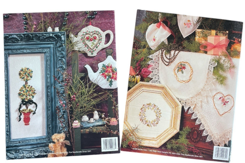 TWO Silk Ribbon Embroidery Booklets Holiday Christmas Ribbons Projects Bucilla - Picture 2 of 14