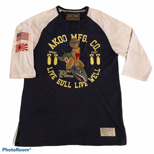 Akoo surplus t shirt Brand Bombs Away embroidery