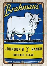 Brahman Bull metal tin sign lodge cafes living room