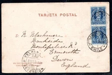 CHILE,  POSTAL, TEMUCO, MATASELLOS DE COQUIMBO, SELLOS COLONES,  1903  (NE -134)