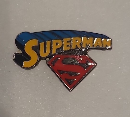 DC Comics, "Superman Written Logo & Chest Logo" Enamel Pin -new