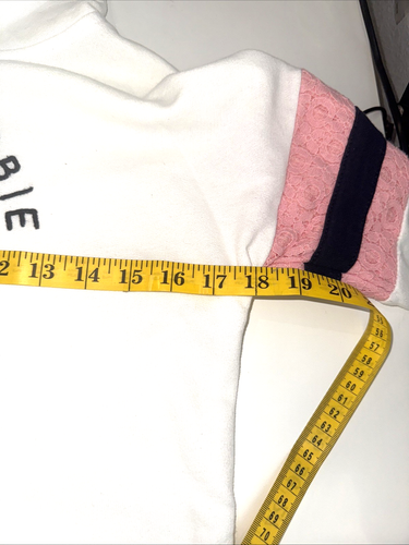 Abercrombie & Fitch Kids Glitter Moose White/Pink Top Hoodie Size 13/14 - Picture 5 of 9