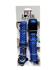 Pet Collar and Leash Set Blue