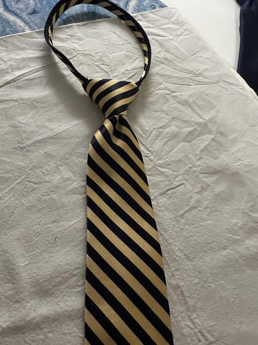 IZOD Striped Neck Tie - Yellow & Navy Boys - Picture 7 of 7