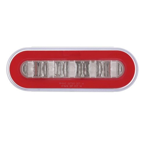 22 LED 6" Oval "GLO" Stop, Turn & Tail Light - Red LED/Red Lens - Bild 3 von 6