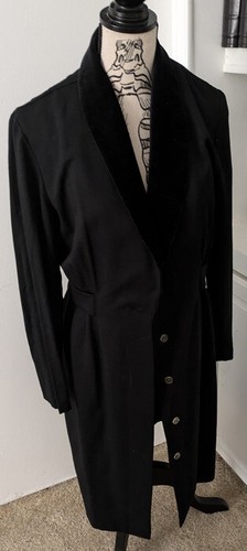 Vintage Lois Snyder Dani Max Black Button Front Long Dress Womens sz 10 Rayon - Imagen 2 de 15