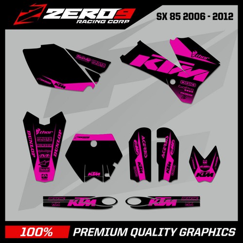 KTM Motocross Grafikkit: SX 85 2006 - 2022 MX Grafikblock SCHWARZ/PNK - Bild 3 von 3