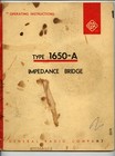 GENERAL RADIO - 1650-A   INSTRUCTION MANUAL   ( ORIGINAL  BOOK ) - R-08/22