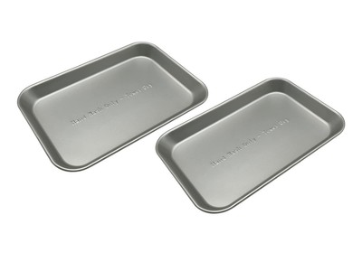 2-Pack Premium Aluminum Baking Tray For Easy Bake Over, Measures 6'' x 4'' x 0.5''