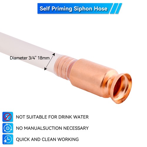 10FT 3/4" Siphon Hose Pump Self Priming Jiggler Shaker Transfer Fuel Water Oil - Picture 4 of 10
