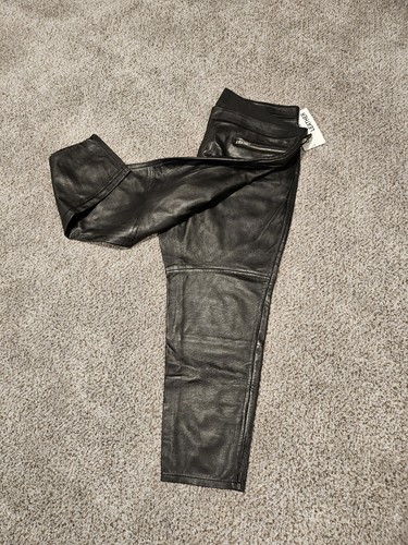 Ellos – Genuine Smooth Black Skinny Leather Pants (Size 22) - Picture 10 of 23
