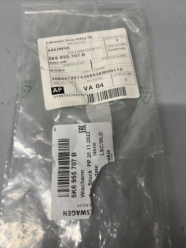 VW Golf MK6/Seat Leon 2013-20 Rear Aero Wiper Arm. Genuine OE Part: 5K6955707B  - Picture 10 of 11