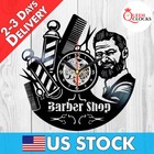 Barber Shop Tools Decor Hair Salon Wall Art Vintage Vinyl Record Clock Gift Idea