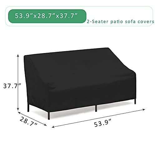 Patio Sofa Cover, Heavy Duty Waterproof Outdoor Couch Cover, 2Seater