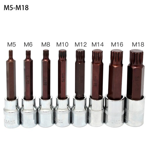 Torx Spline Bits Socket Extra Long Security Bit Set T20-T60 1/2" Drive M5 - M18 - Picture 38 of 38