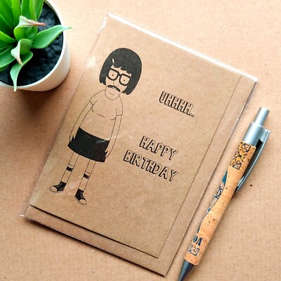 Lustige Bobs Burger Geburtstagskarte - Tina Belcher uhh