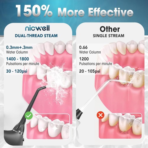 Water Dental Flosser, Cordless 4 Modes Rechargeable,IPX7 Waterproof for Cleaning - Picture 23 of 42