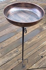 Small Metal Bird Bath for Outdoors 10" Dia Bowl with Stake Birdbaths Garden Yard
