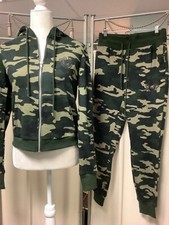 True Religion Camo Zip Up Hoodie Joggers Tracksuit 2pc Set PXS