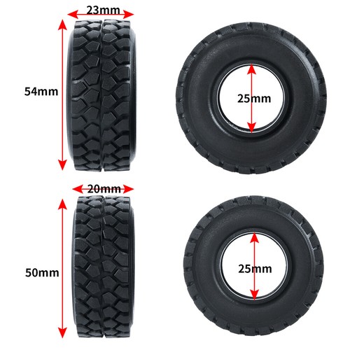 4PCS CNC 1.0 Beadlock Wheels Tires for 1/24 RC Crawler Axial SCX24 90081 AX00001 - Picture 19 of 82