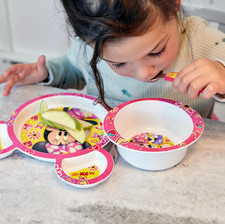 Disney Minnie Mouse Dinnerware Set - Toddler Plates and Toddler Utensils- 4 P...