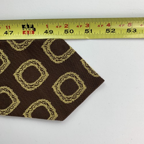 Vintage Krawatte 70er Jahre Rhodia braun Acetat breite Krawatte gewebt in Frankreich Disco - Bild 6 von 7