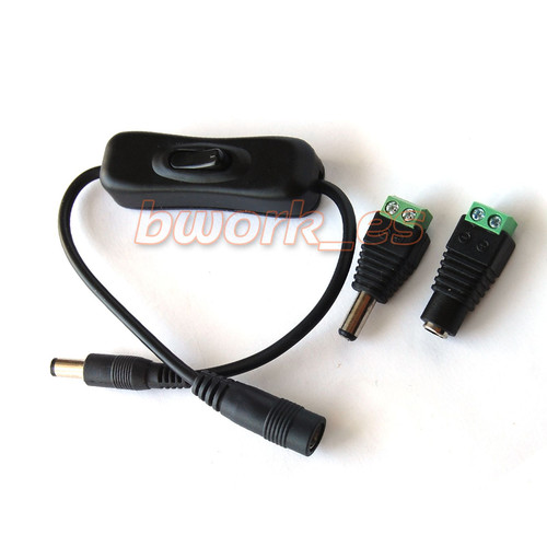 Interruptor switch DC CCTV LED Arduino con conector Jack 2.1x5.5mm Negro Blanco - Imagen 3 de 5